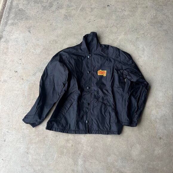 Obey Windbreaker Black y2k Mens size XS - Picture 1 of 3